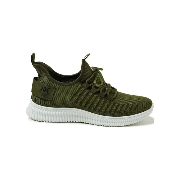 New Kendall + Kylie Women's Ezora Knit Sneakers in Olive Green - Picture 2 of 4